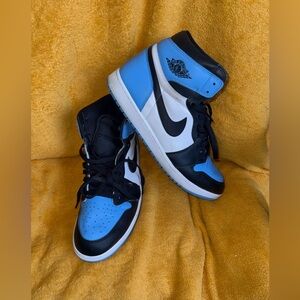 Jordan High-Top Sneakers in Blue, Black, and White